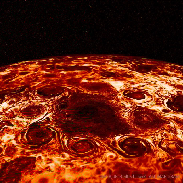 2025-03-09: Cyclones at Jupiter's North Pole